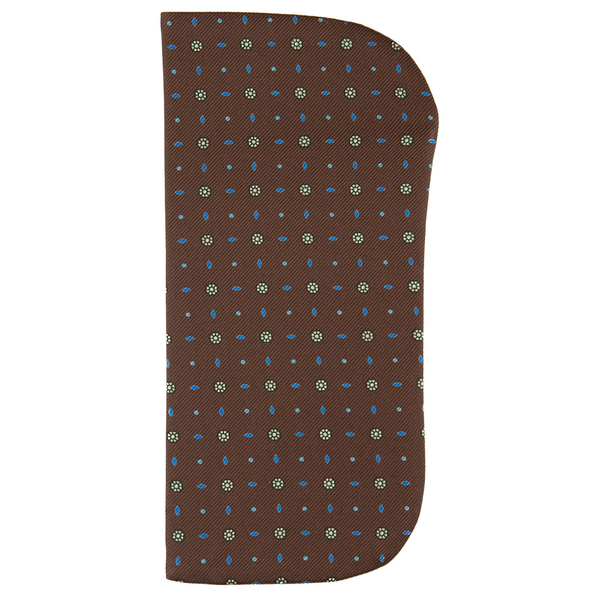 Floral Printed Silk Glasses Case - Brown