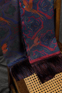 Double-Sided Ancient Madder Silk Scarf - Cherry - 180cm x 35cm