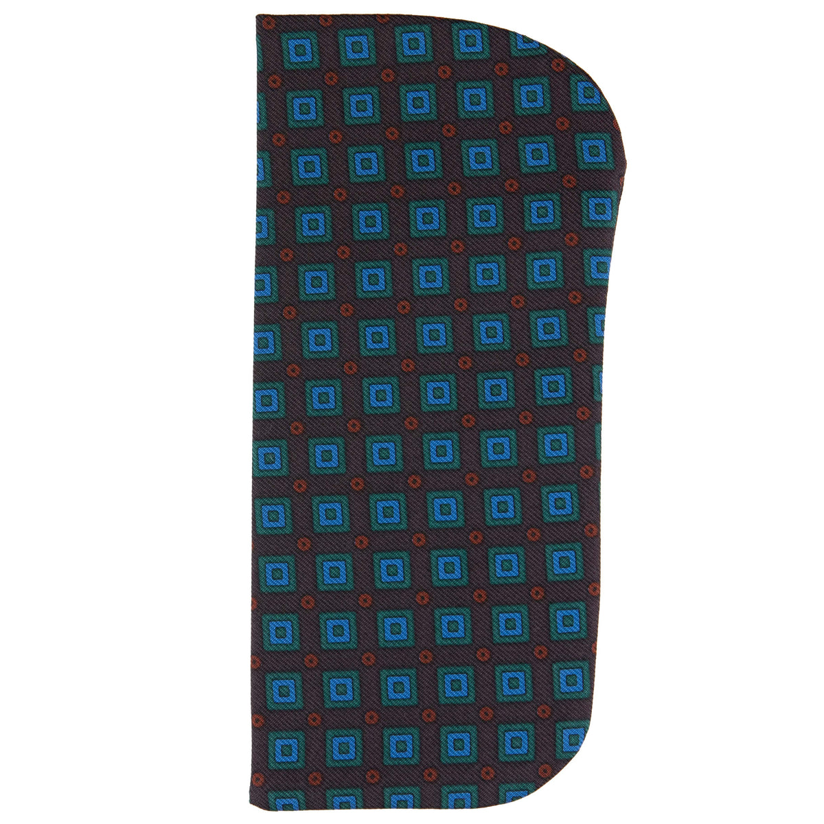Floral Printed Silk Glasses Case - Espresso