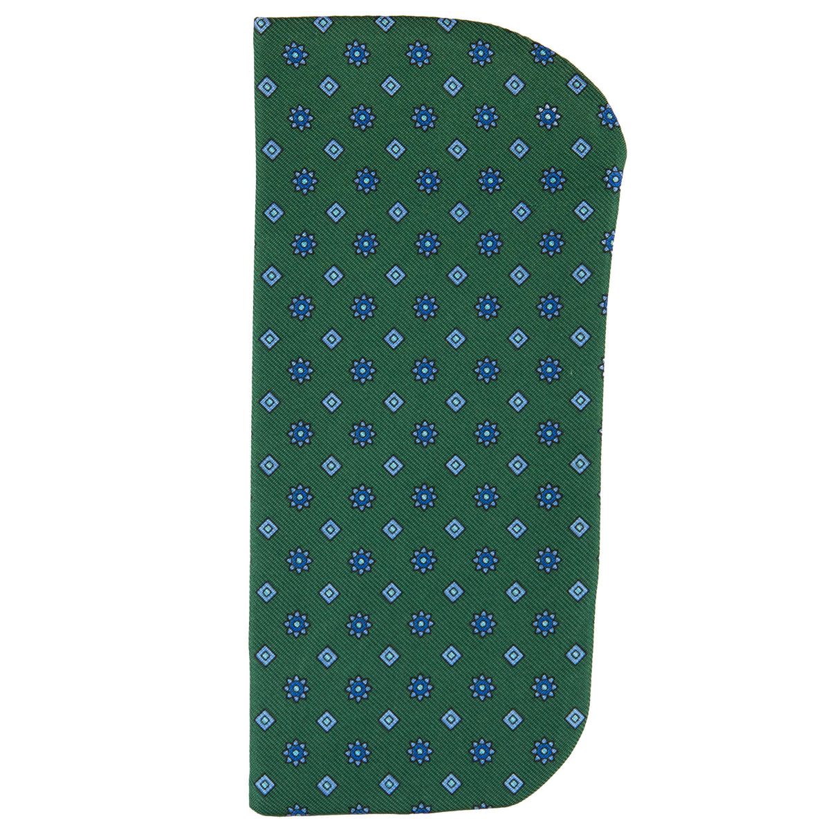 Floral Printed Silk Glasses Case - Forest
