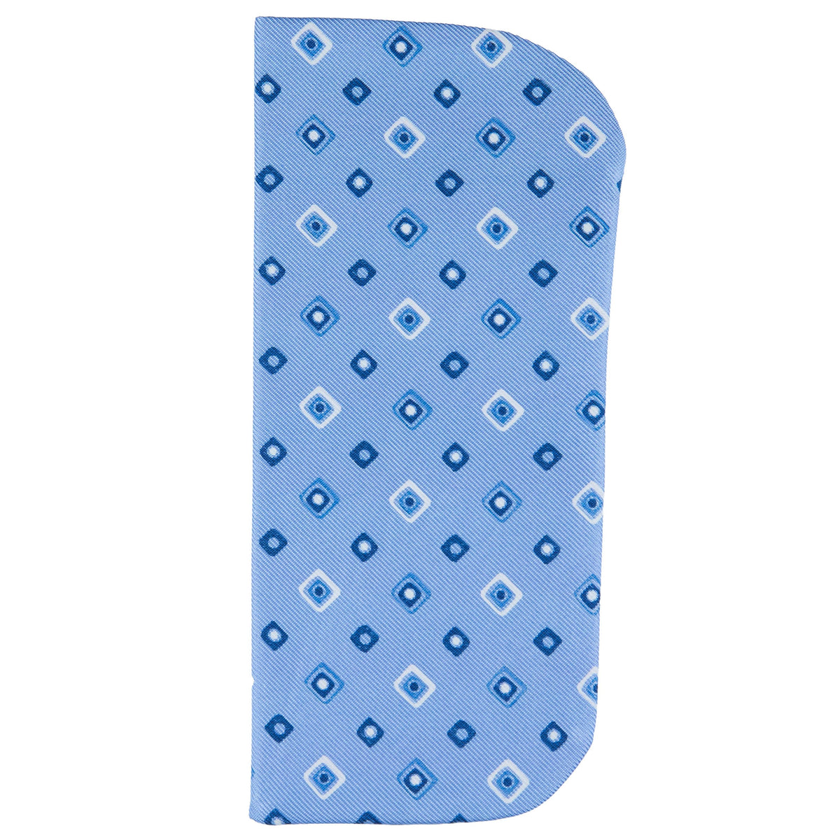 Floral Printed Silk Glasses Case - Sky Blue