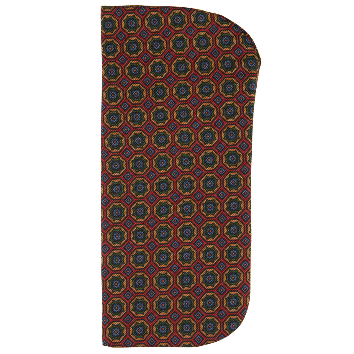 Floral Printed Silk Glasses Case - Red