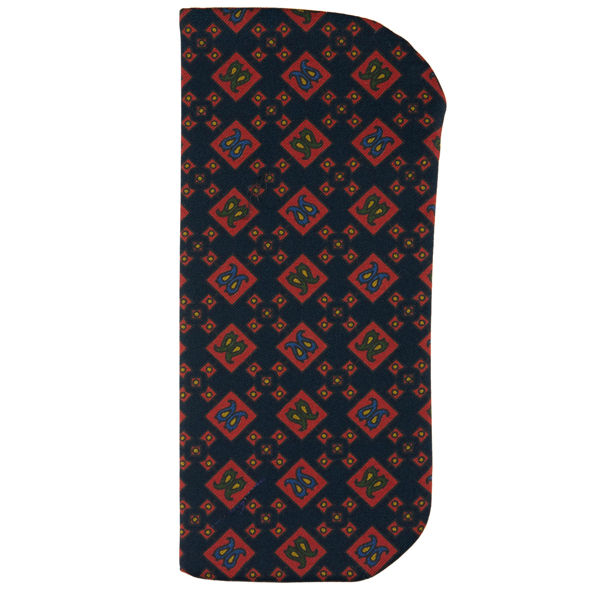 Floral Printed Silk Glasses Case - Midnight