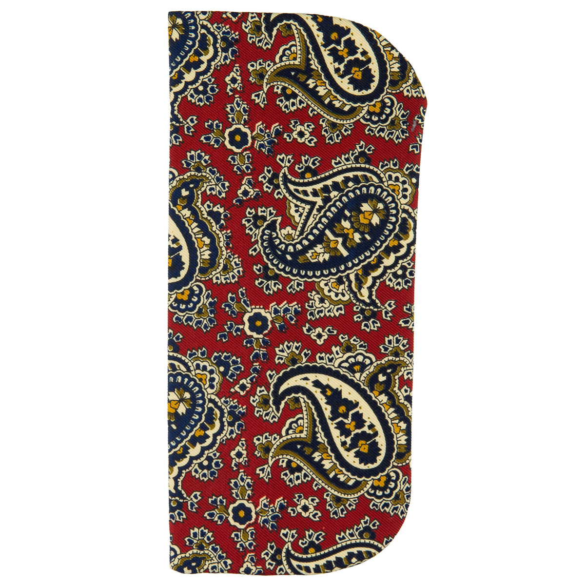 Paisley Printed Silk Glasses Case - Red
