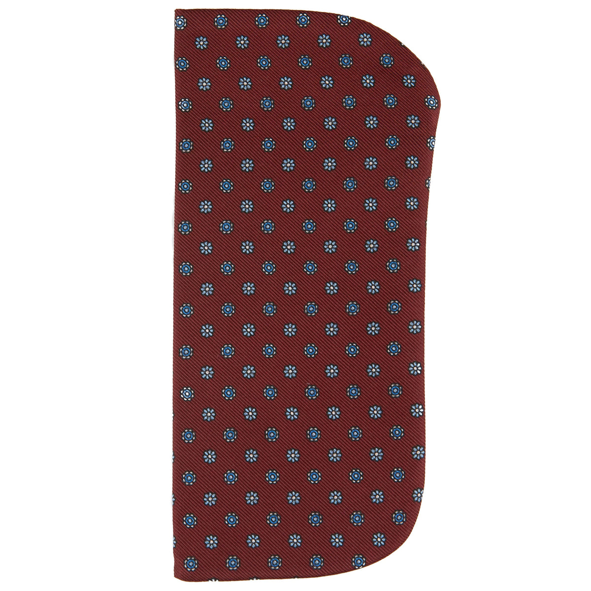 Floral Printed Silk Glasses Case - Burgundy