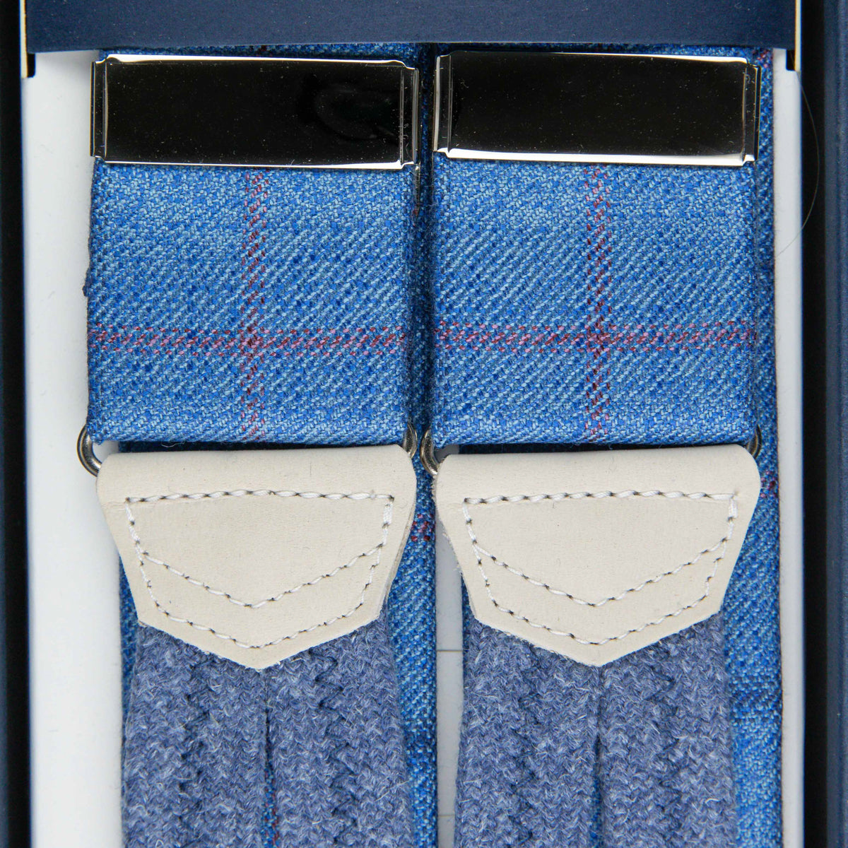 Bamboo Braces - Light Blue Checked