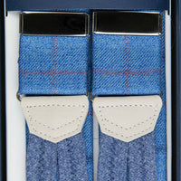 Bamboo Braces - Light Blue Checked