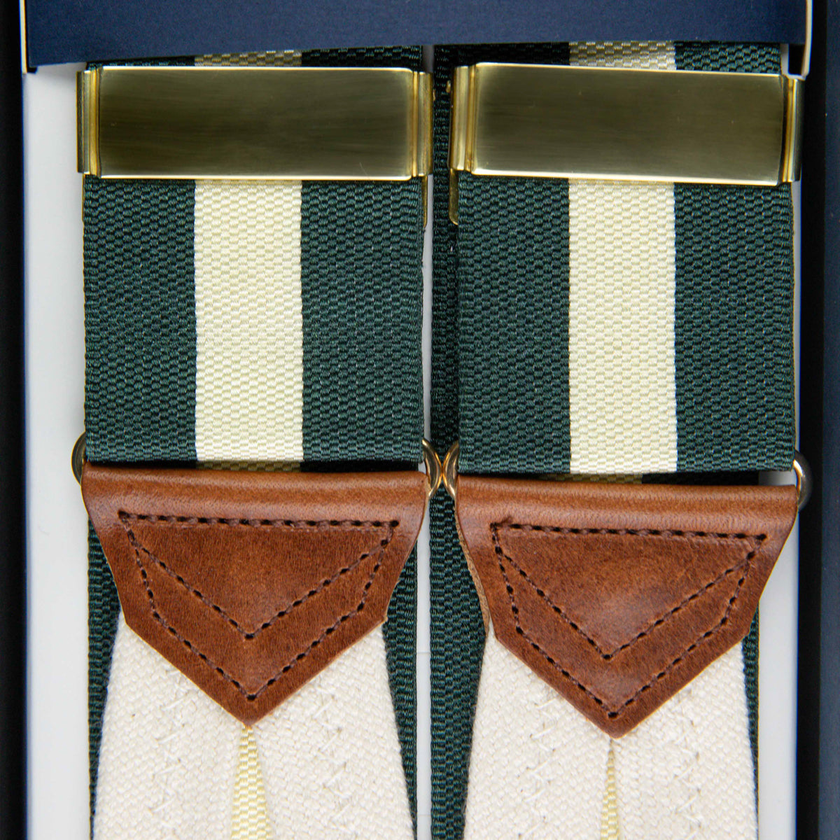 Barathea Braces - Forest / Ivory