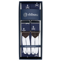 Barathea Braces - Navy Skulls