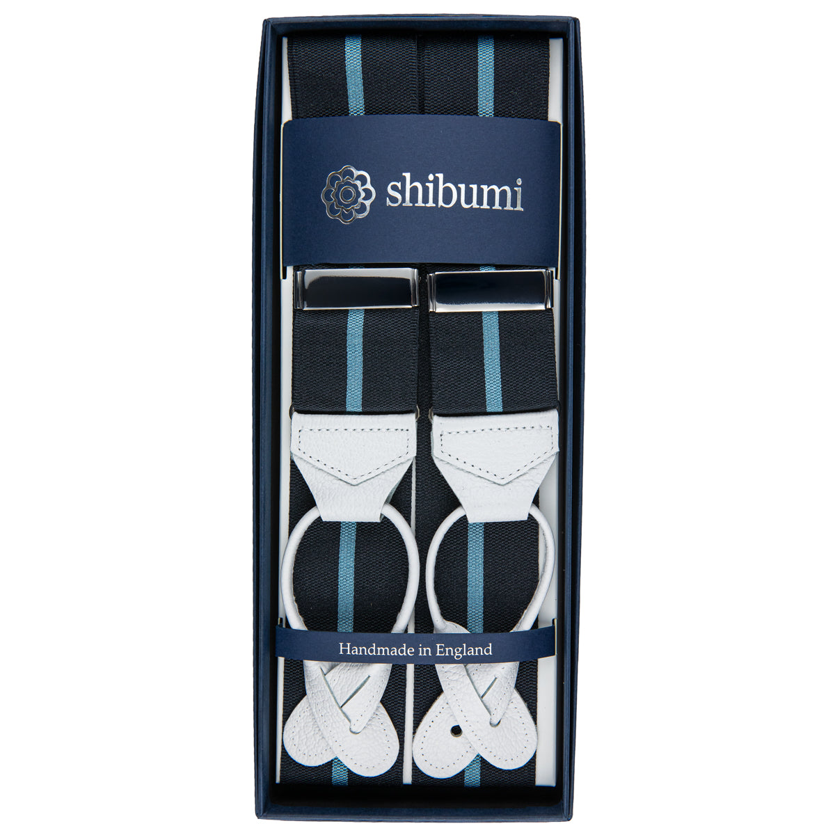 Barathea Braces - Black / Cyan