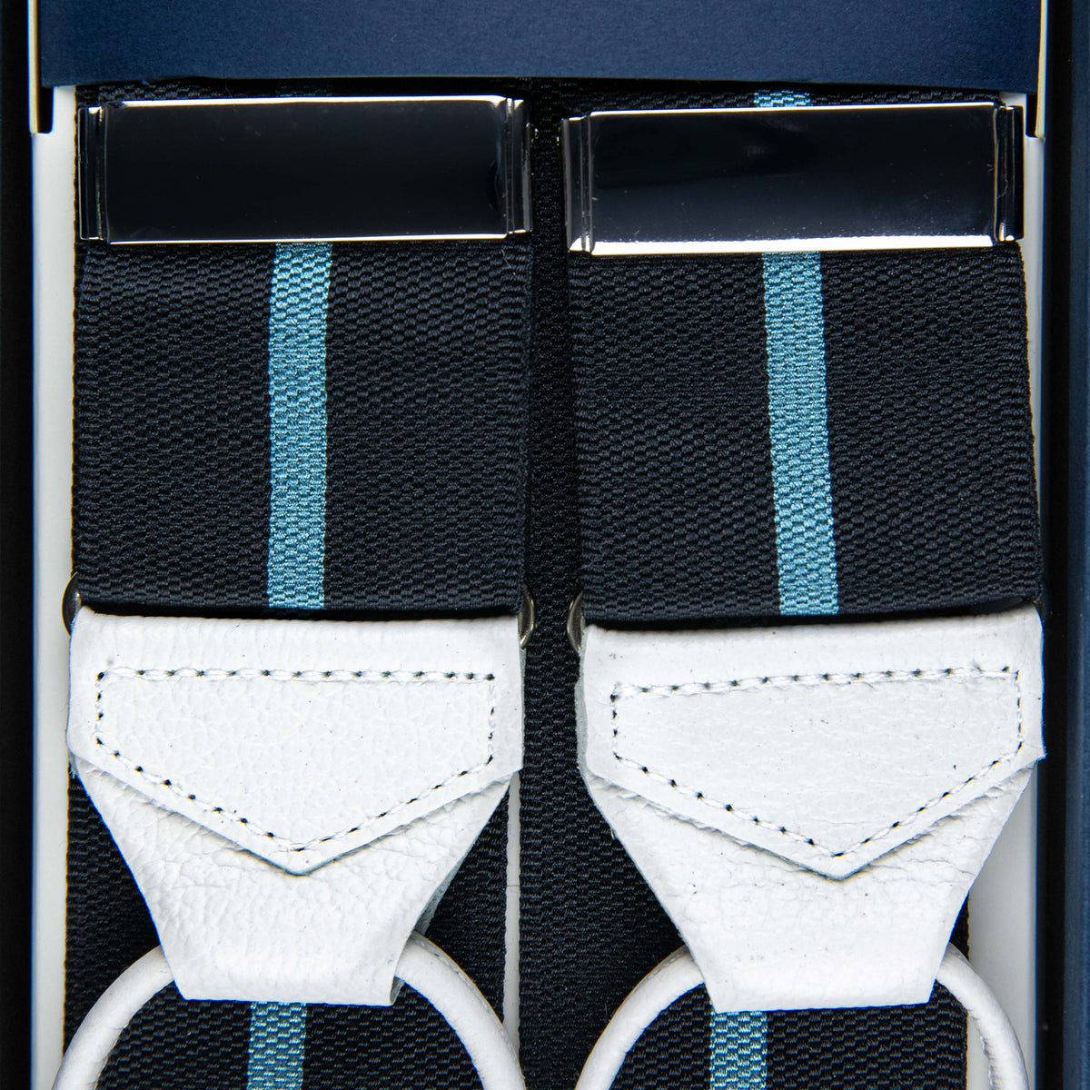 Barathea Braces - Black / Cyan