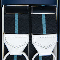 Barathea Braces - Black / Cyan
