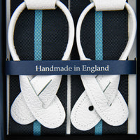 Barathea Braces - Black / Cyan