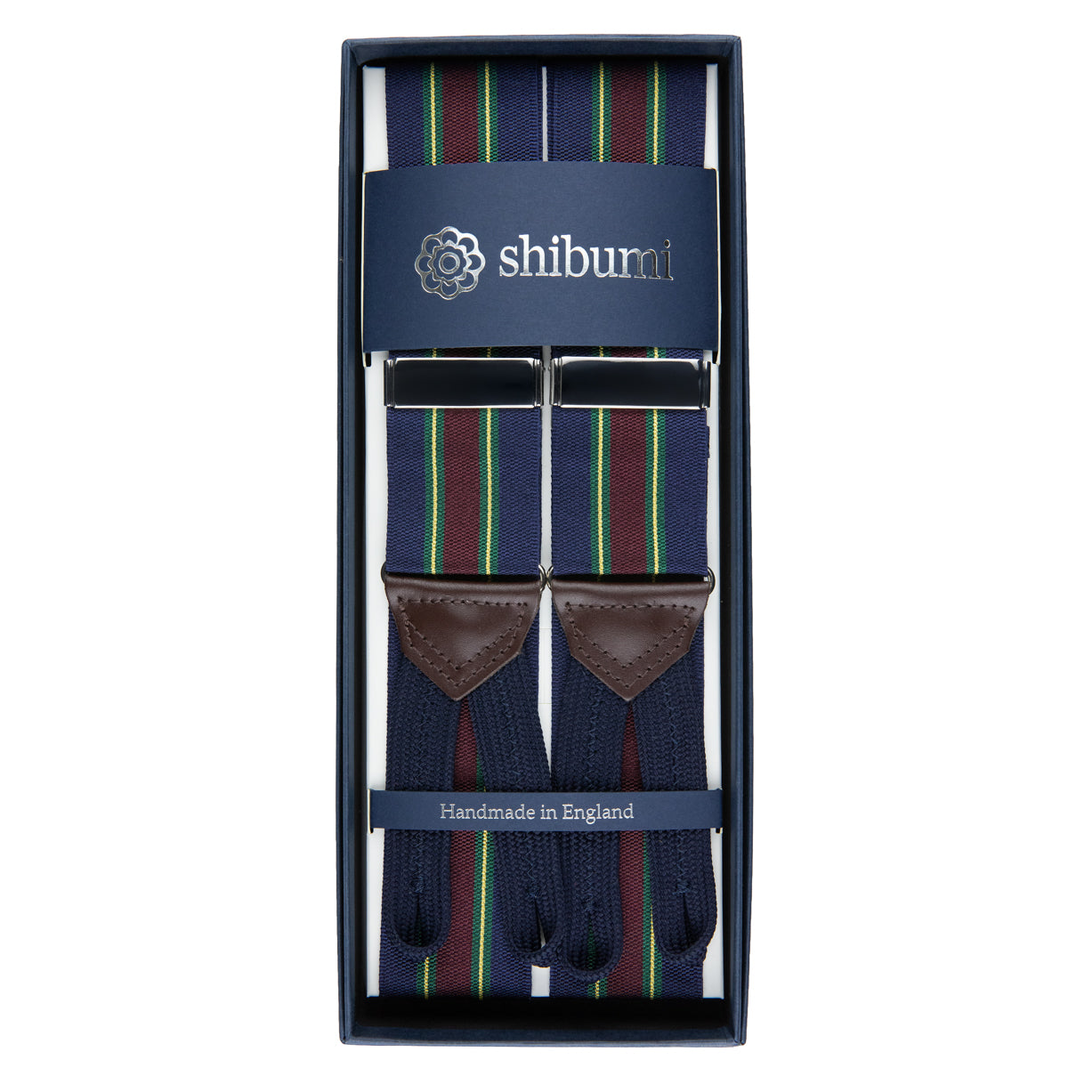 Barathea Braces - Navy / Burgundy / Green / Yellow