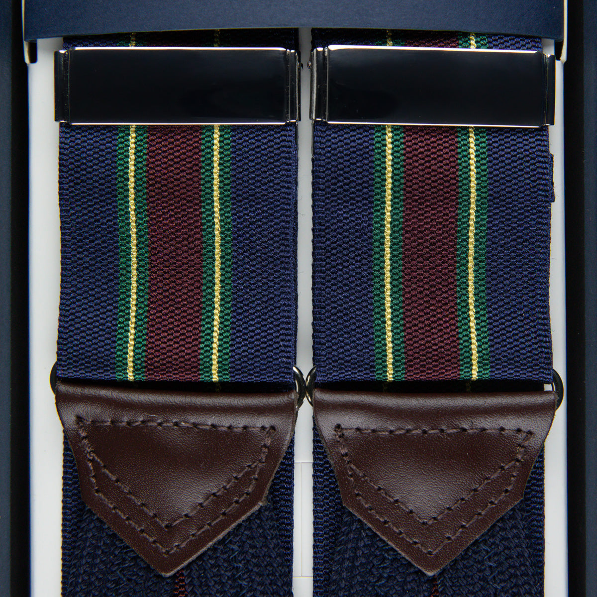 Barathea Braces - Navy / Burgundy / Green / Yellow