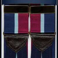 Barathea Braces - Navy / Burgundy / Sky Blue