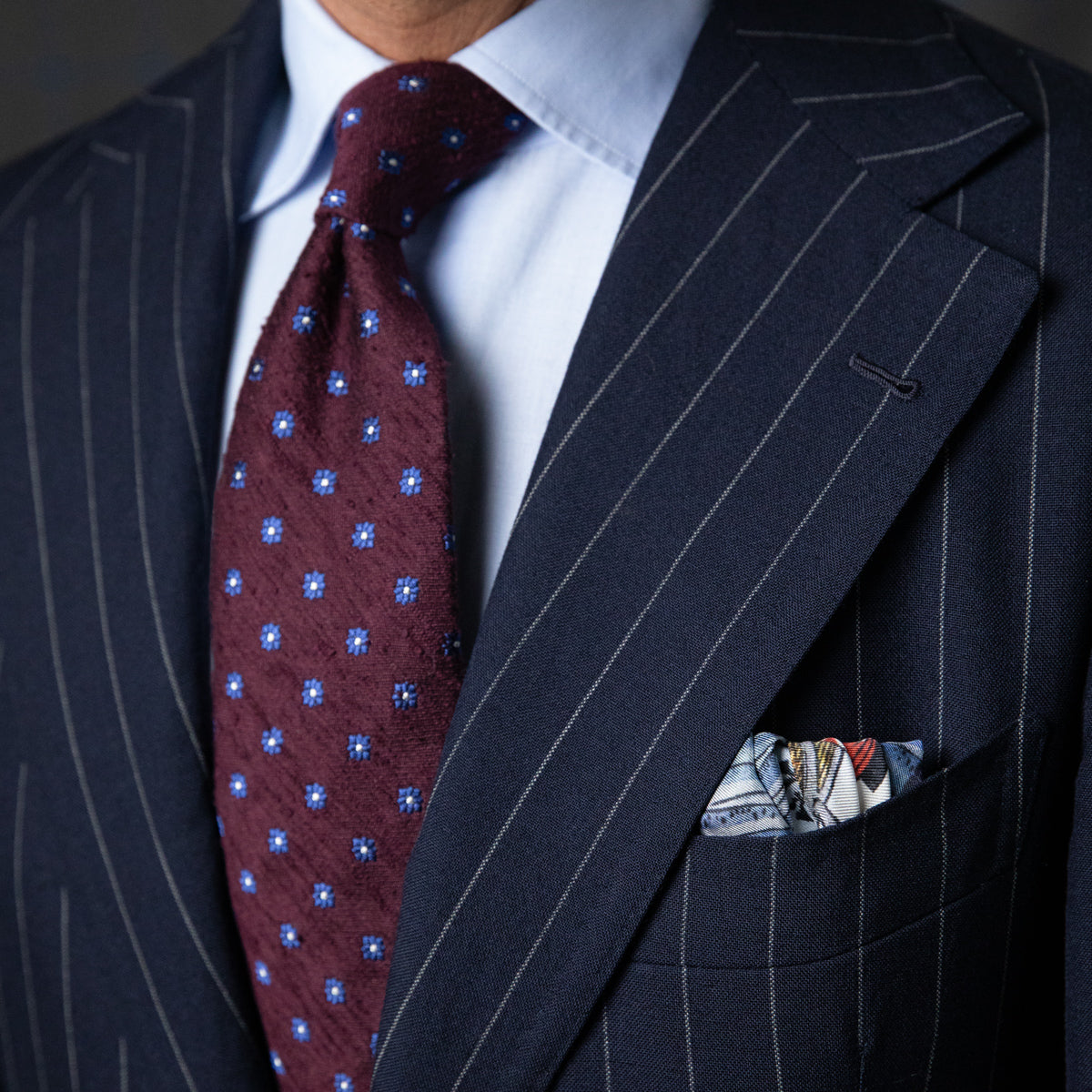 Ukiyo-e Silk Pocket Square - Tsukanoma - 40x40cm