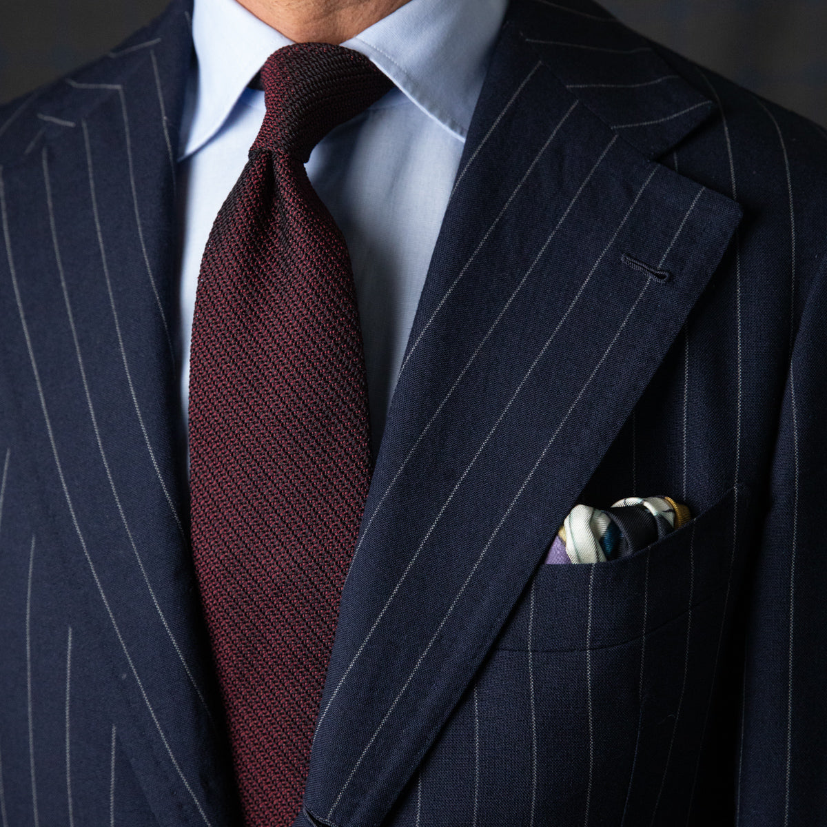 Kuska Handwoven Fina Grenadine Silk Tie - Burgundy