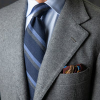Animal Motif Wool / Silk Pocket Square - Burgundy - 40x40cm