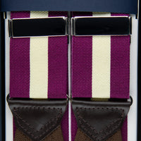 Barathea Braces - Berry / Ivory