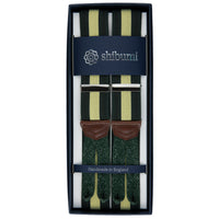 Elastic Barathea Braces - Forest / Vanilla Striped