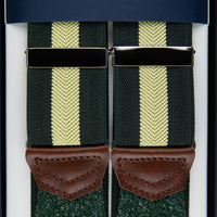 Elastic Barathea Braces - Forest / Vanilla Striped