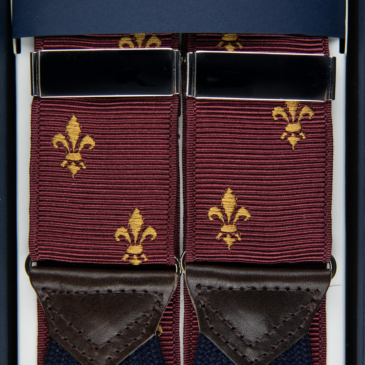 Barathea Braces - Burgundy - Fleur-de-Lys