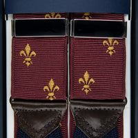 Barathea Braces - Burgundy - Fleur-de-Lys
