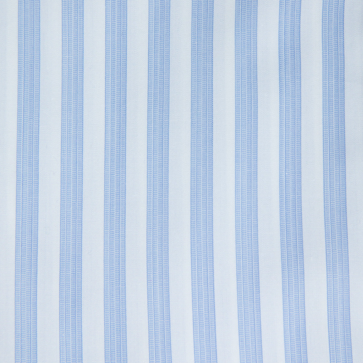 Poplin Semi Spread Shirt - White / Blue - Ticking Stripe