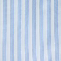 Poplin Semi Spread Shirt - White / Blue - Ticking Stripe