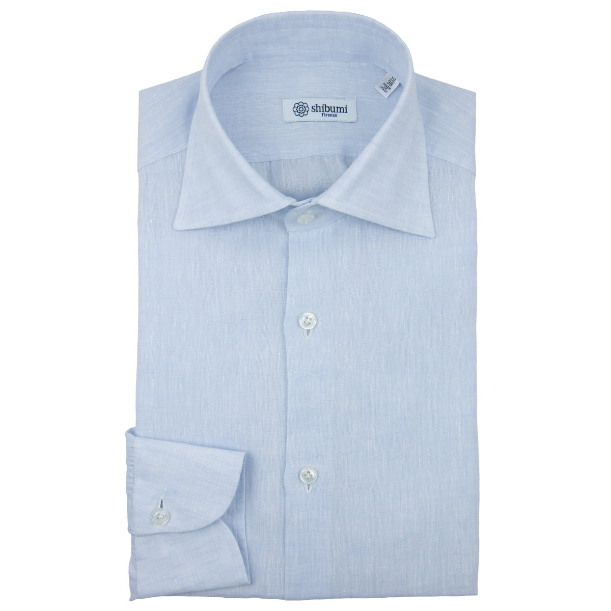 Linen Semi Spread Shirt - Light Blue