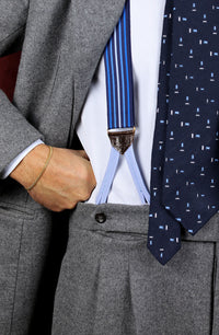 Barathea Braces - Navy Multistripe