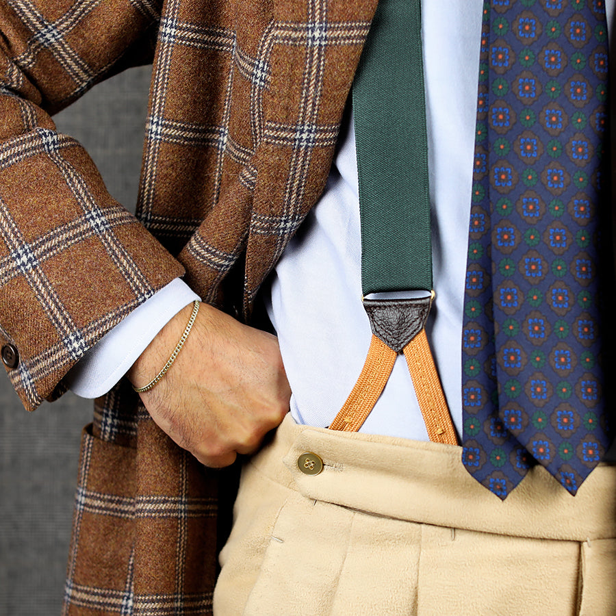 Barathea Braces - Forest Green