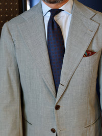 Ancient Madder Silk Tie - Navy - Hand-Rolled
