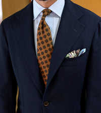 Copper Madder Silk Tie - Oatmeal - Hand-Rolled