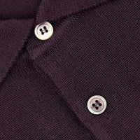 Merino Wool Knitted Polo - Egglant