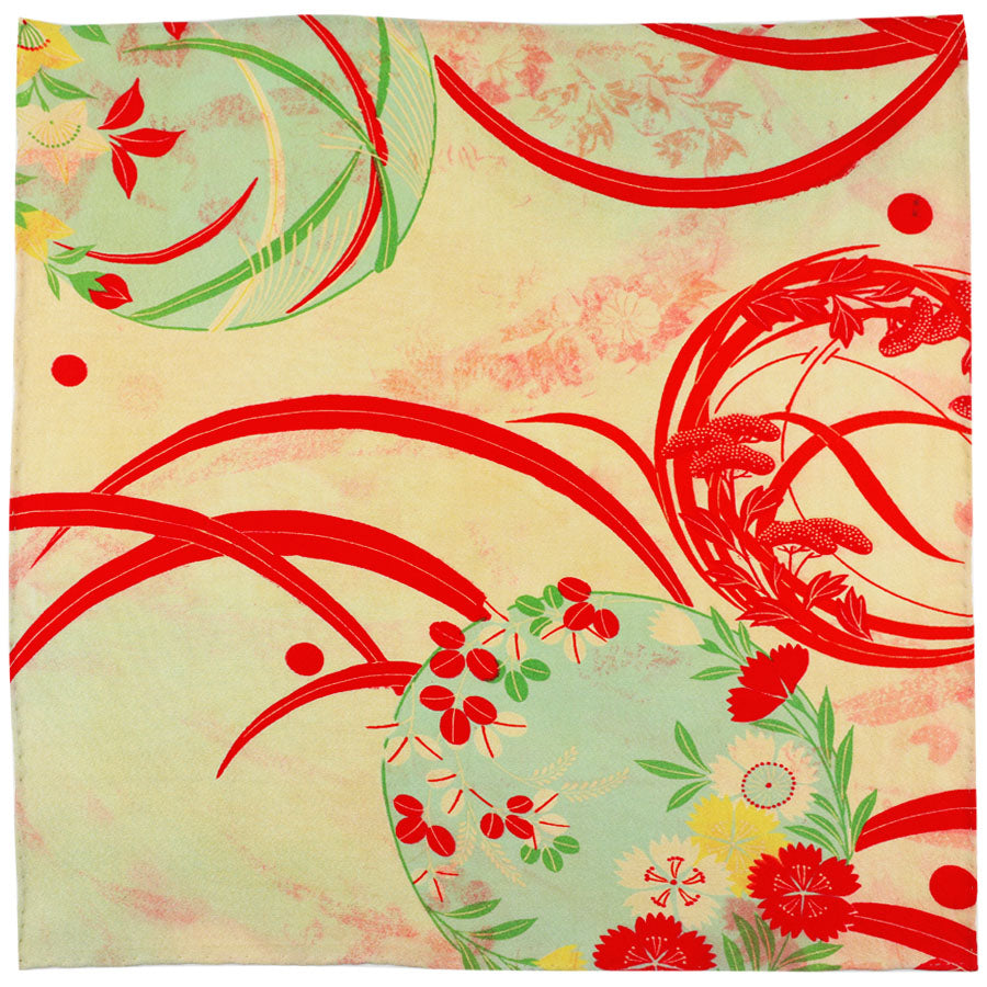 Vintage Kimono Silk Pocket Square - Pale Yellow