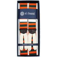 Barathea Braces - Forest / Orange - Horizontal Stripes