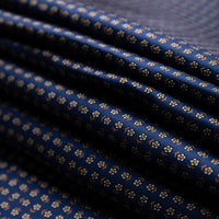Floral Printed Silk Bespoke Tie - Navy