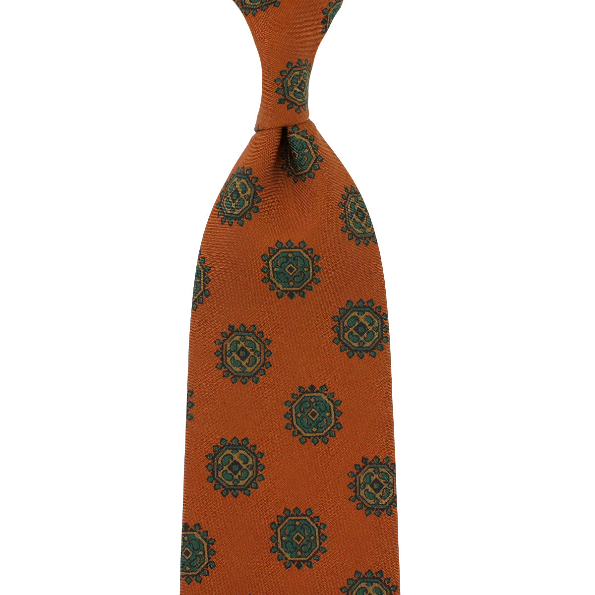Copper Madder Silk Tie - Rust - Hand-Rolled