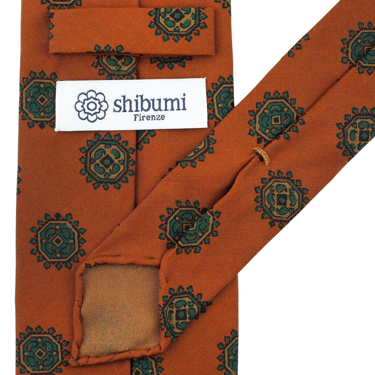 Copper Madder Silk Tie - Rust - Hand-Rolled