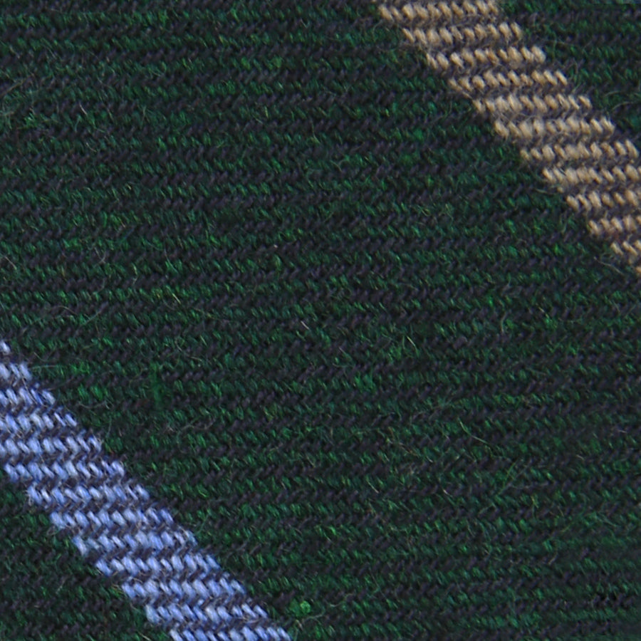 Striped Cashmere Bespoke Tie -  Bottle Green