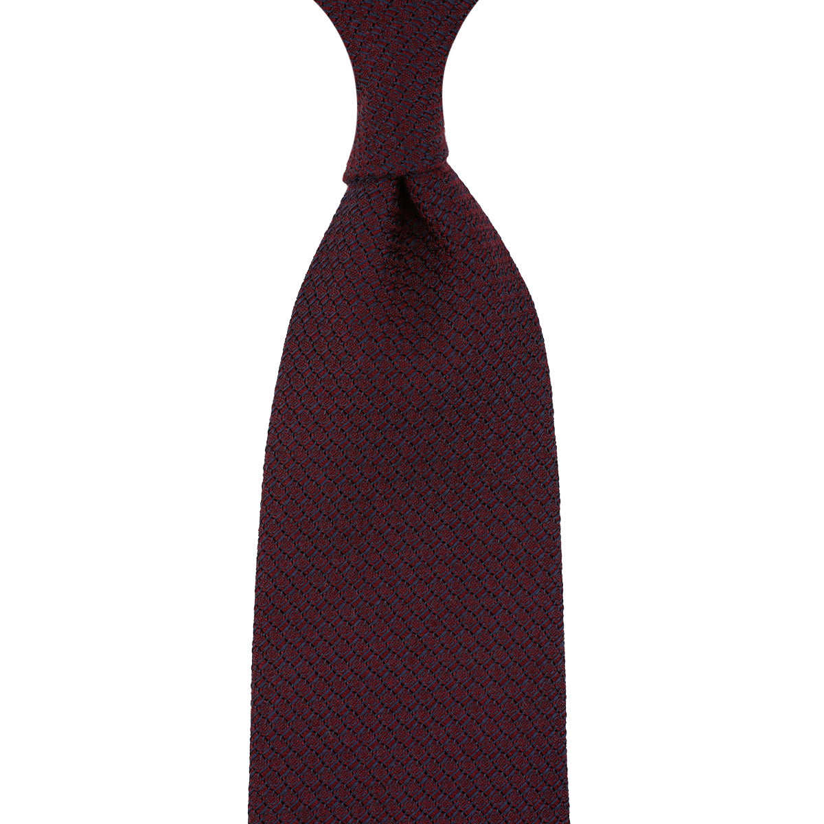 Plain Cashmere / Silk Grossa Grenadine Tie - Burgundy