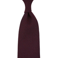 Plain Cashmere / Silk Grossa Grenadine Tie - Burgundy