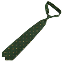 Floral Jacquard Silk Tie - Forest - Hand-Rolled