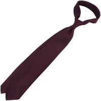 Plain Cashmere / Silk Grossa Grenadine Tie - Burgundy