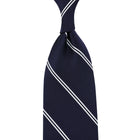 Double Bar Japanese Repp Stripe Silk Tie - Navy