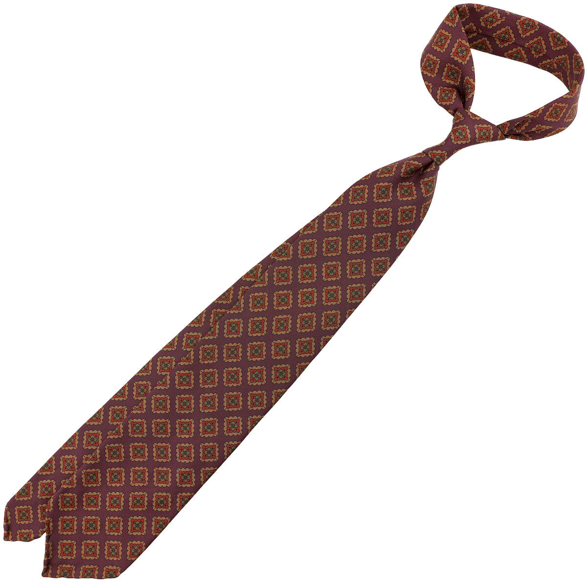 Copper Madder Silk Tie - Eggplant - Hand-Rolled