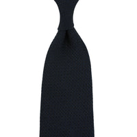 Plain Cashmere / Silk Grossa Grenadine Tie - Midnight