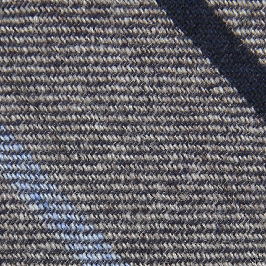Striped Cashmere Bespoke Tie - Brown Grey